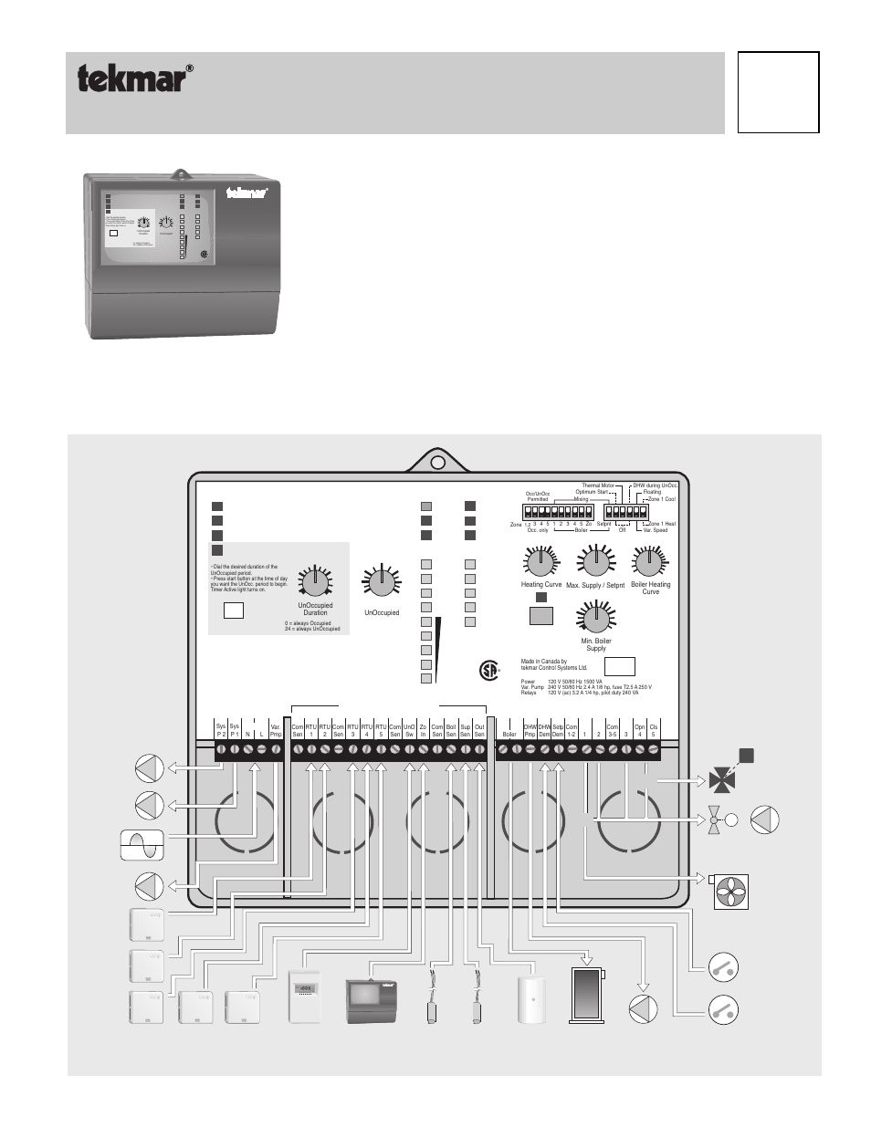 tekmar 371 House Control User Manual | 20 pages