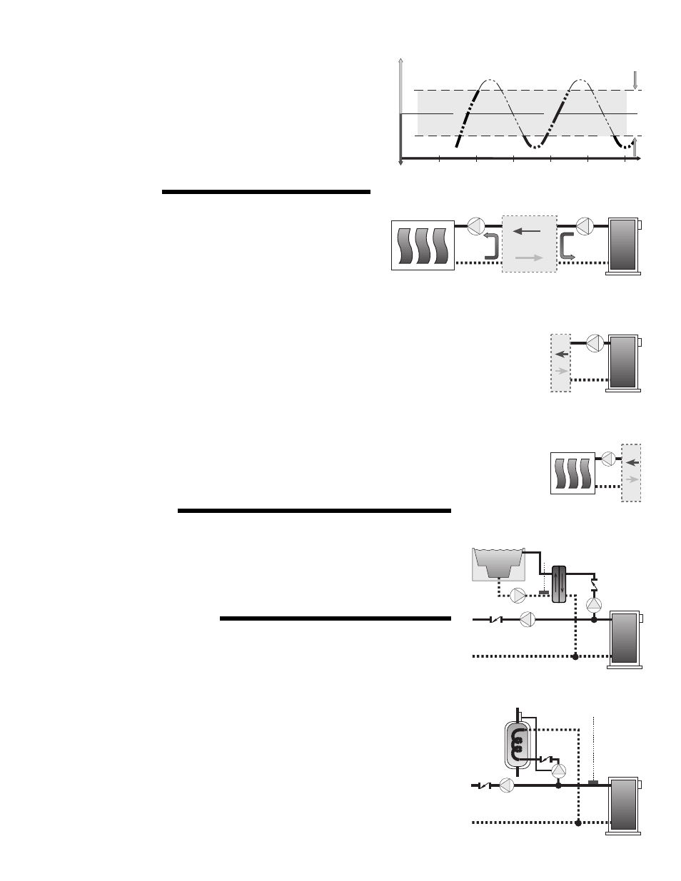 Boiler differential, Mixing operation, Boiler protection | System maximum supply, Setpoint operation, Domestic hot water (dhw), Dhw supply, Dhw priority | tekmar 371 House Control User Manual | Page 3 / 20