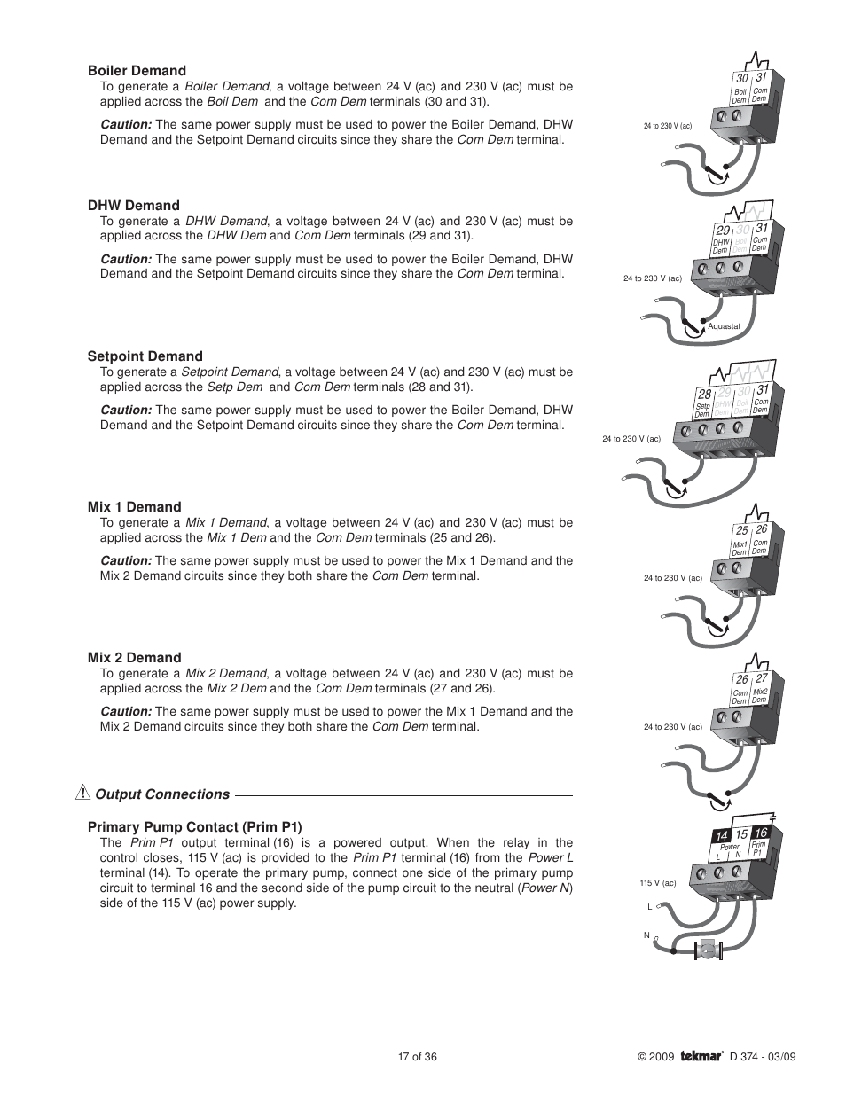 tekmar 374 Universal Reset Control User Manual | Page 17 / 36