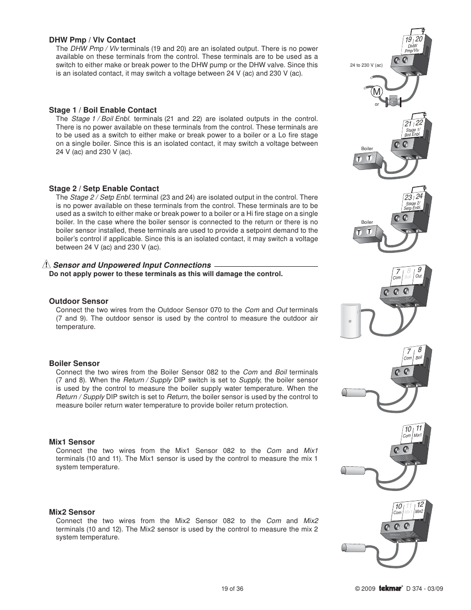 tekmar 374 Universal Reset Control User Manual | Page 19 / 36