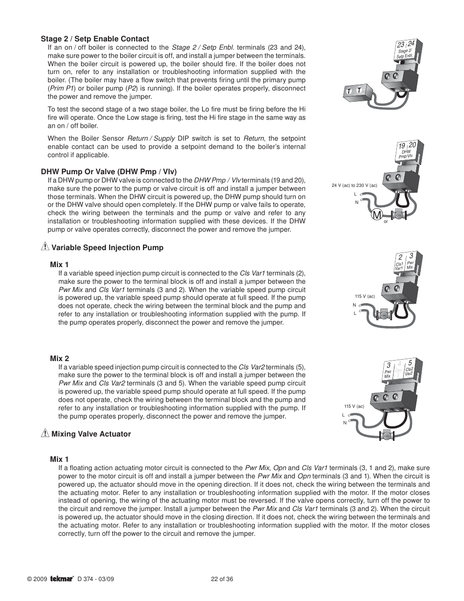 tekmar 374 Universal Reset Control User Manual | Page 22 / 36