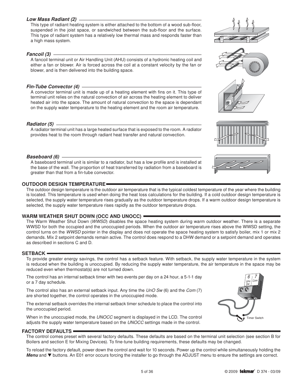 tekmar 374 Universal Reset Control User Manual | Page 5 / 36