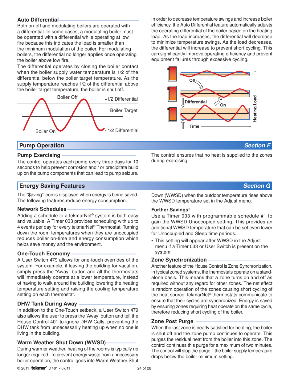 tekmar 401 House Control Installation User Manual | Page 24 / 28