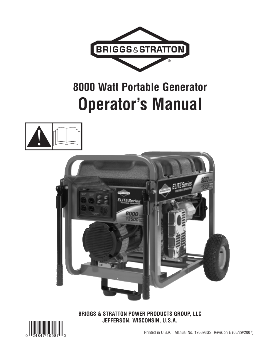 Briggs & Stratton 8000 Watt User Manual | 28 pages