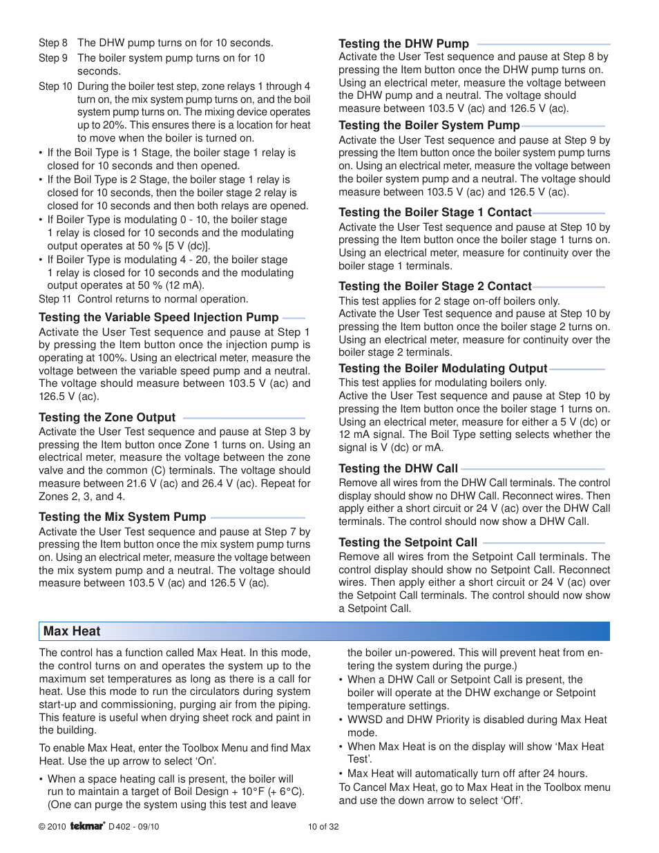 tekmar 402 House Control Installation User Manual | Page 10 / 32