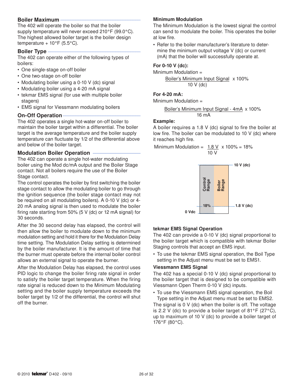 tekmar 402 House Control Installation User Manual | Page 26 / 32