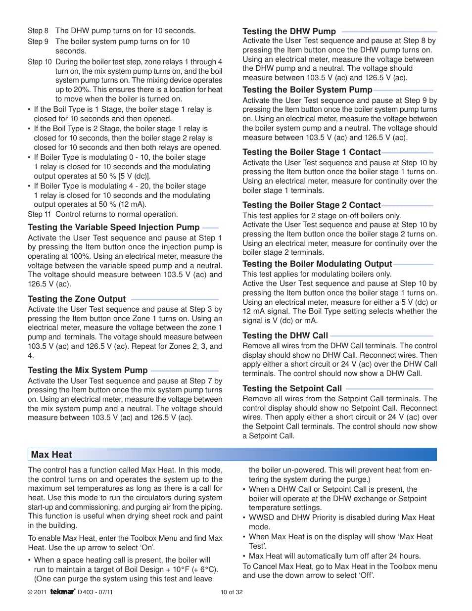 tekmar 403 House Control Installation User Manual | Page 10 / 32