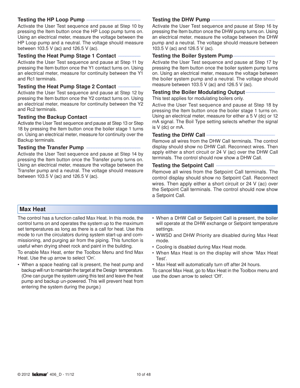 tekmar 406 House Control Installation User Manual | Page 10 / 48