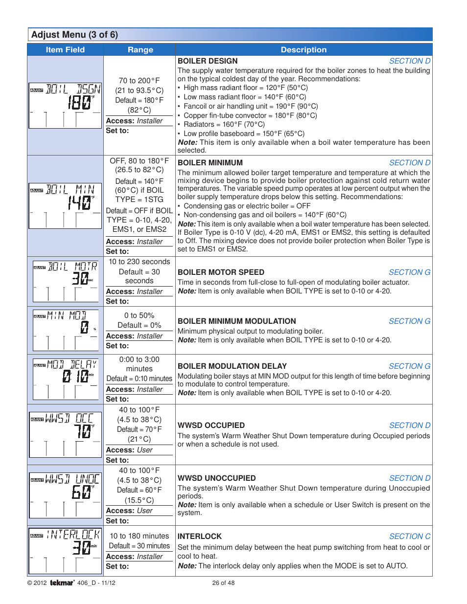tekmar 406 House Control Installation User Manual | Page 26 / 48