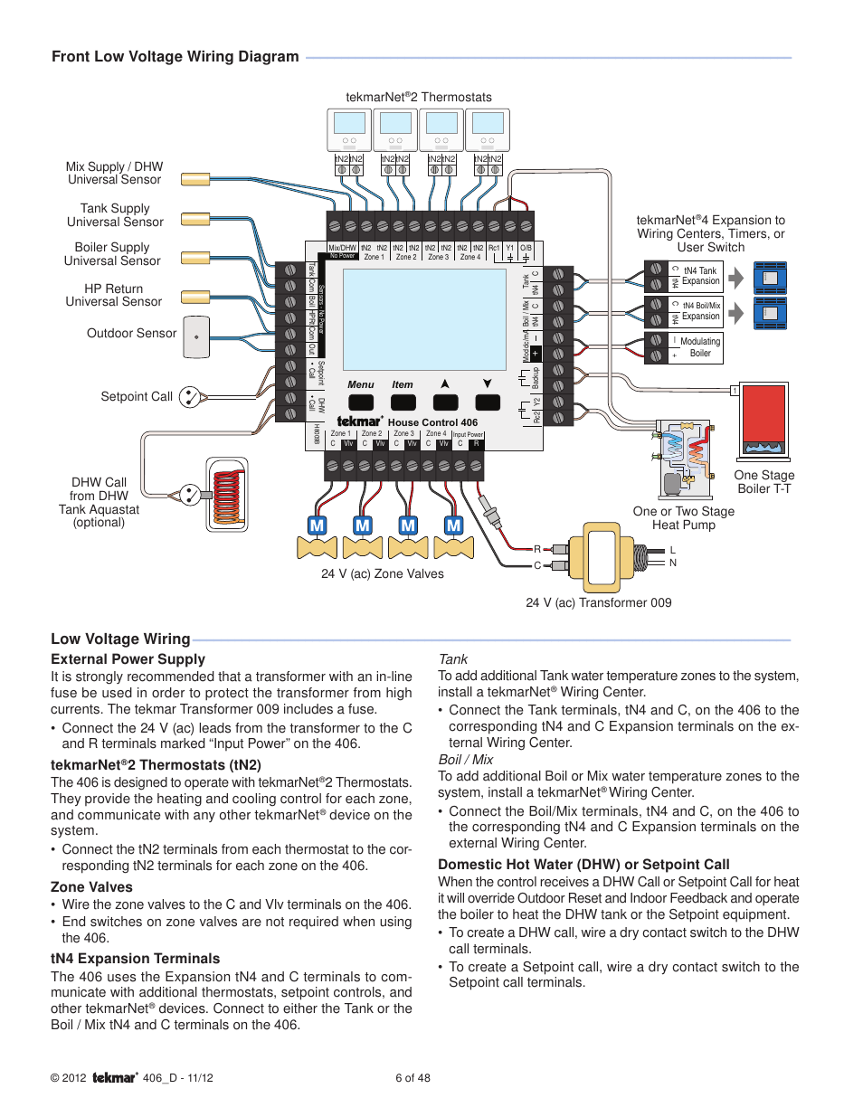 tekmar 406 House Control Installation User Manual | Page 6 / 48