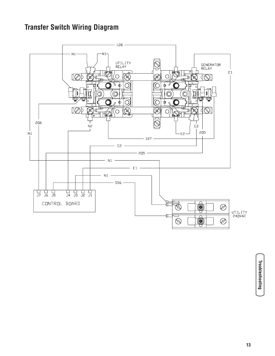 Transfer switch wiring diagram | Briggs & Stratton Switch User Manual | Page 13 / 40