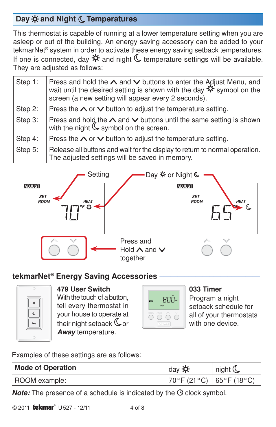 tekmar 527 Thermostat User Manuals User Manual | Page 4 / 8