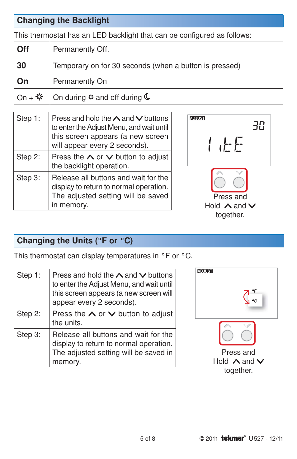 tekmar 527 Thermostat User Manuals User Manual | Page 5 / 8