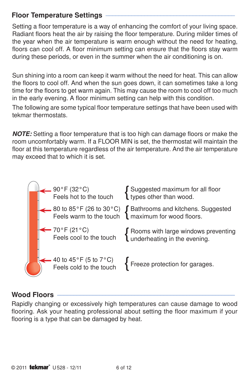 tekmar 528 Thermostat User Manuals User Manual | Page 6 / 12