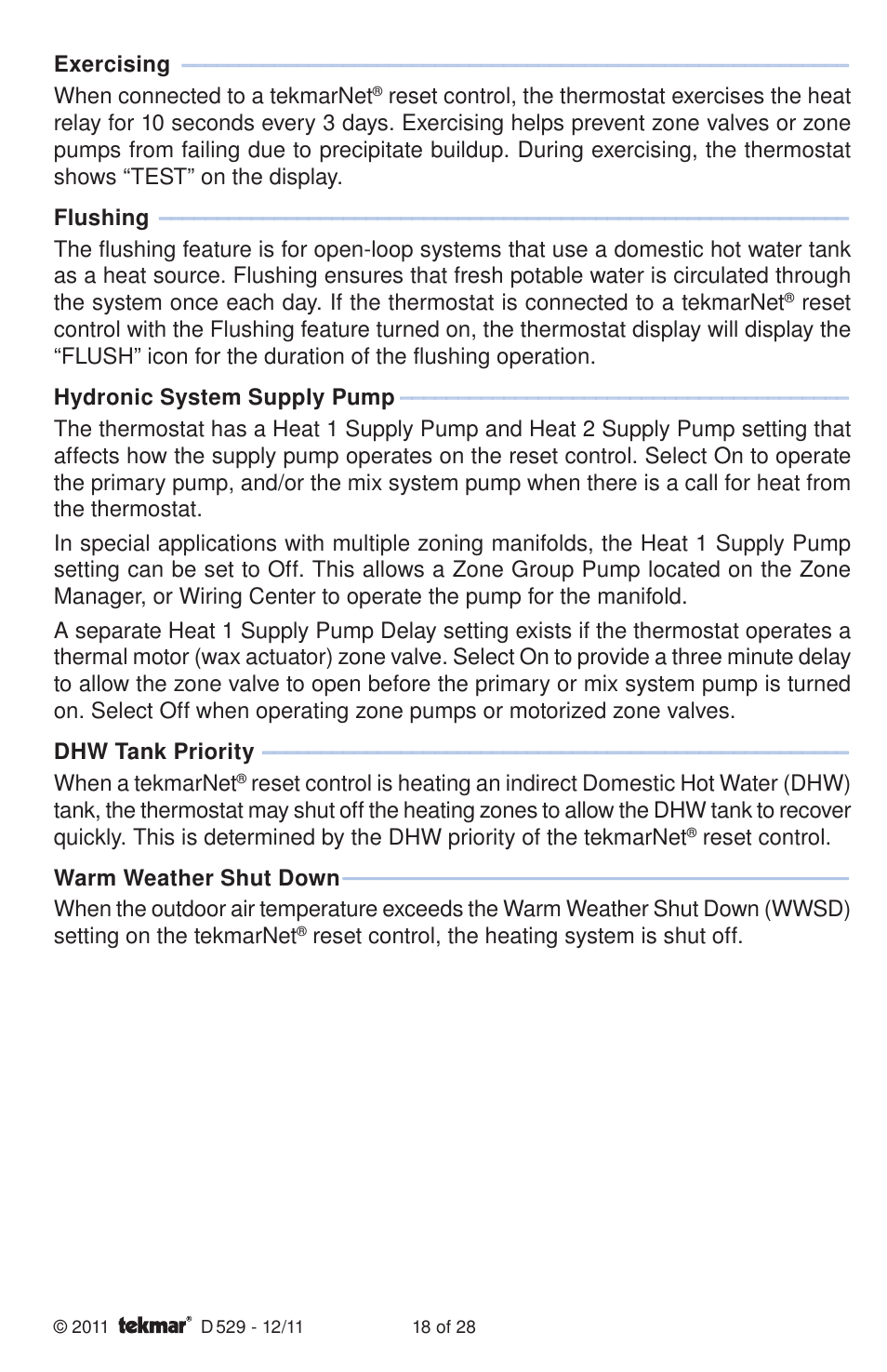 tekmar 529 Thermostat Installation User Manual | Page 18 / 28