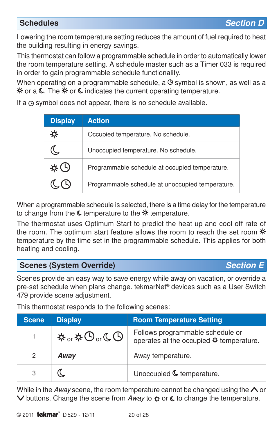 tekmar 529 Thermostat Installation User Manual | Page 20 / 28