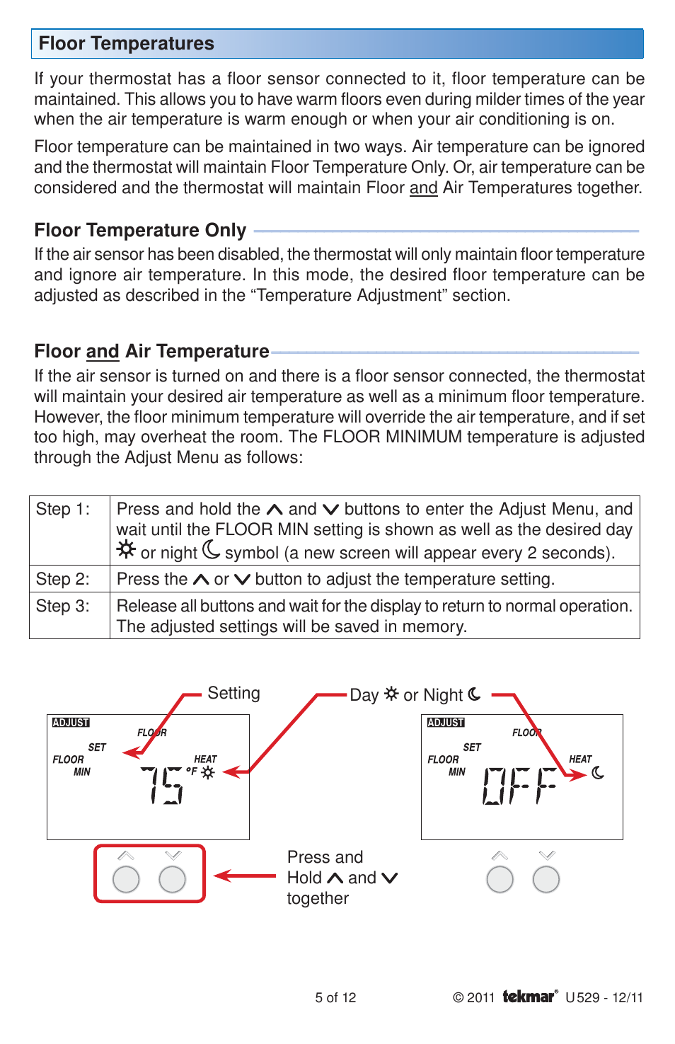 tekmar 529 Thermostat User Manuals User Manual | Page 5 / 12