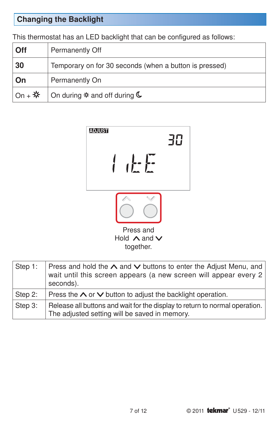 tekmar 529 Thermostat User Manuals User Manual | Page 7 / 12