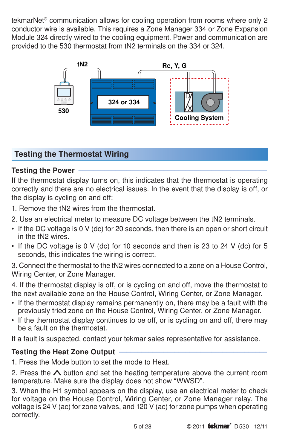 tekmar 530 Thermostat Installation User Manual | Page 5 / 28