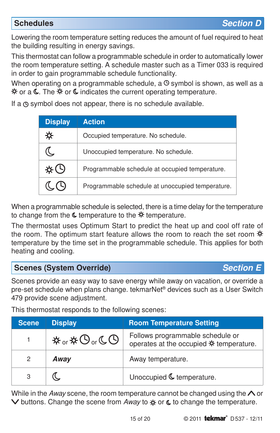 tekmar 537 Thermostat Installation User Manual | Page 15 / 20