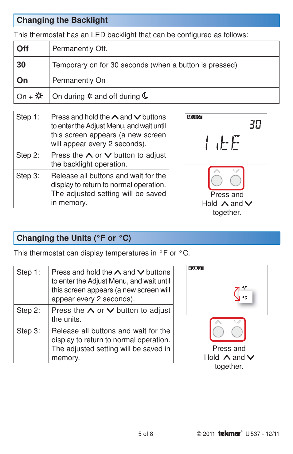 tekmar 537 Thermostat User Manuals User Manual | Page 5 / 8