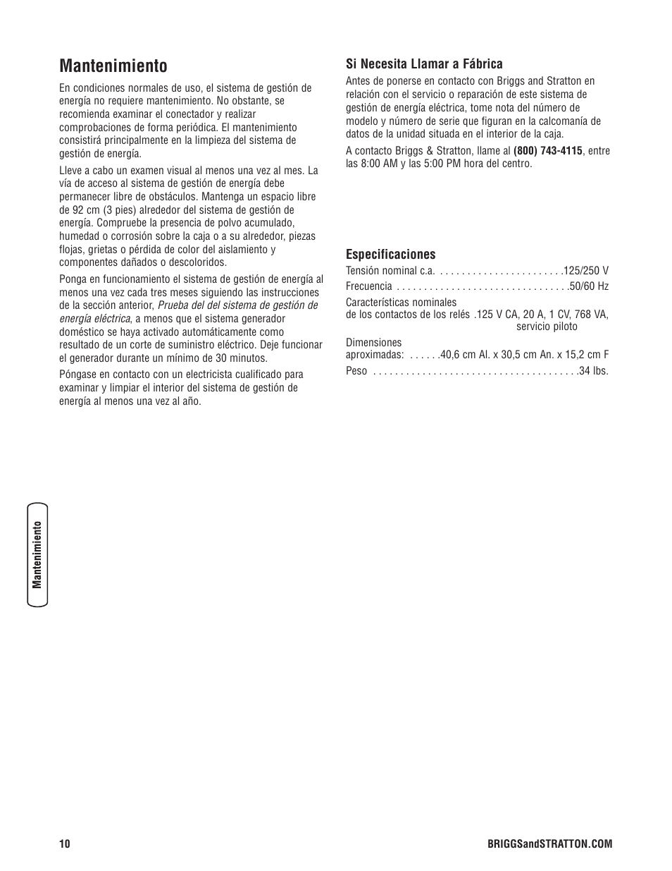 Mantenimiento | Briggs & Stratton 71013 User Manual | Page 28 / 44
