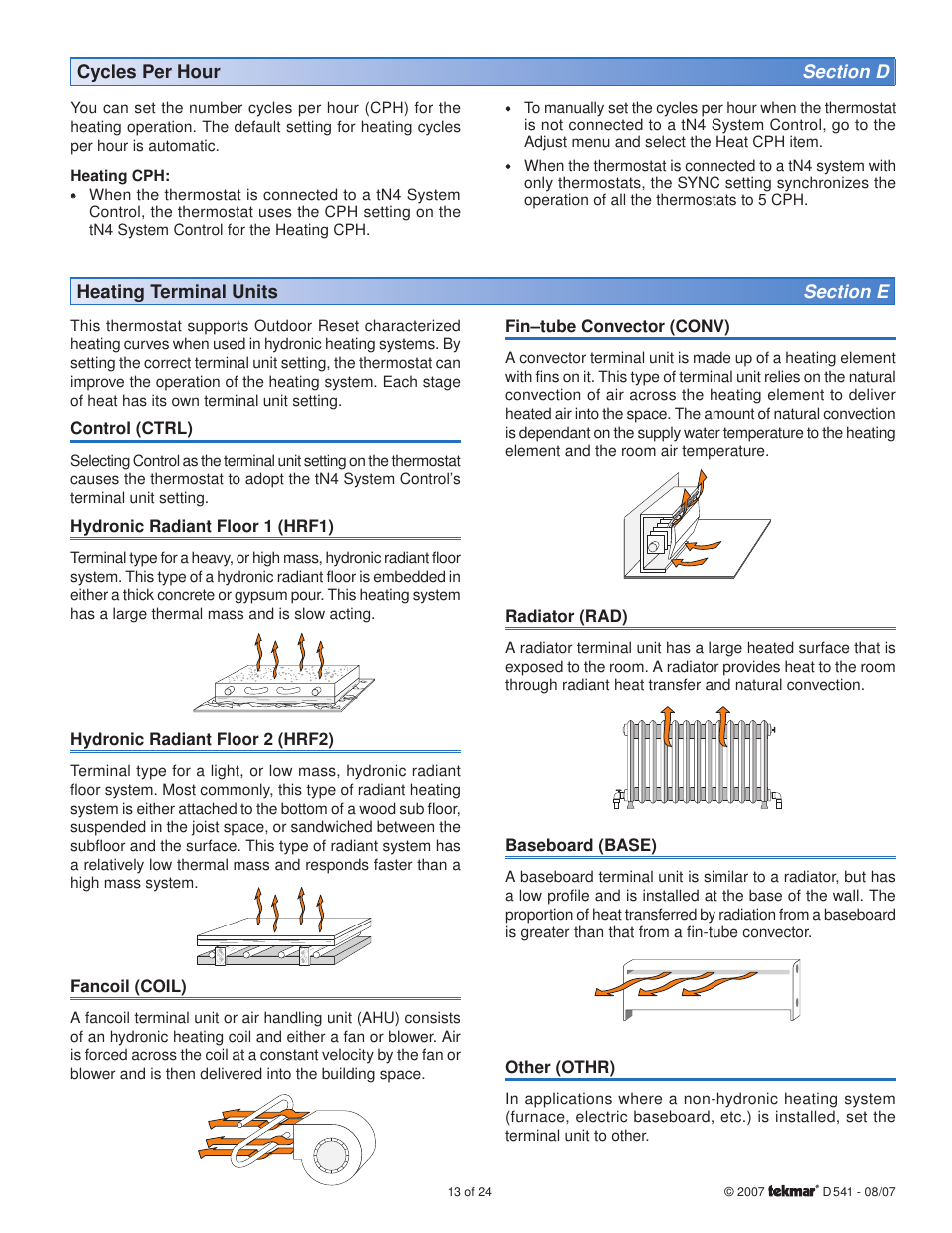 tekmar 541 Thermostat User Manual | Page 13 / 24