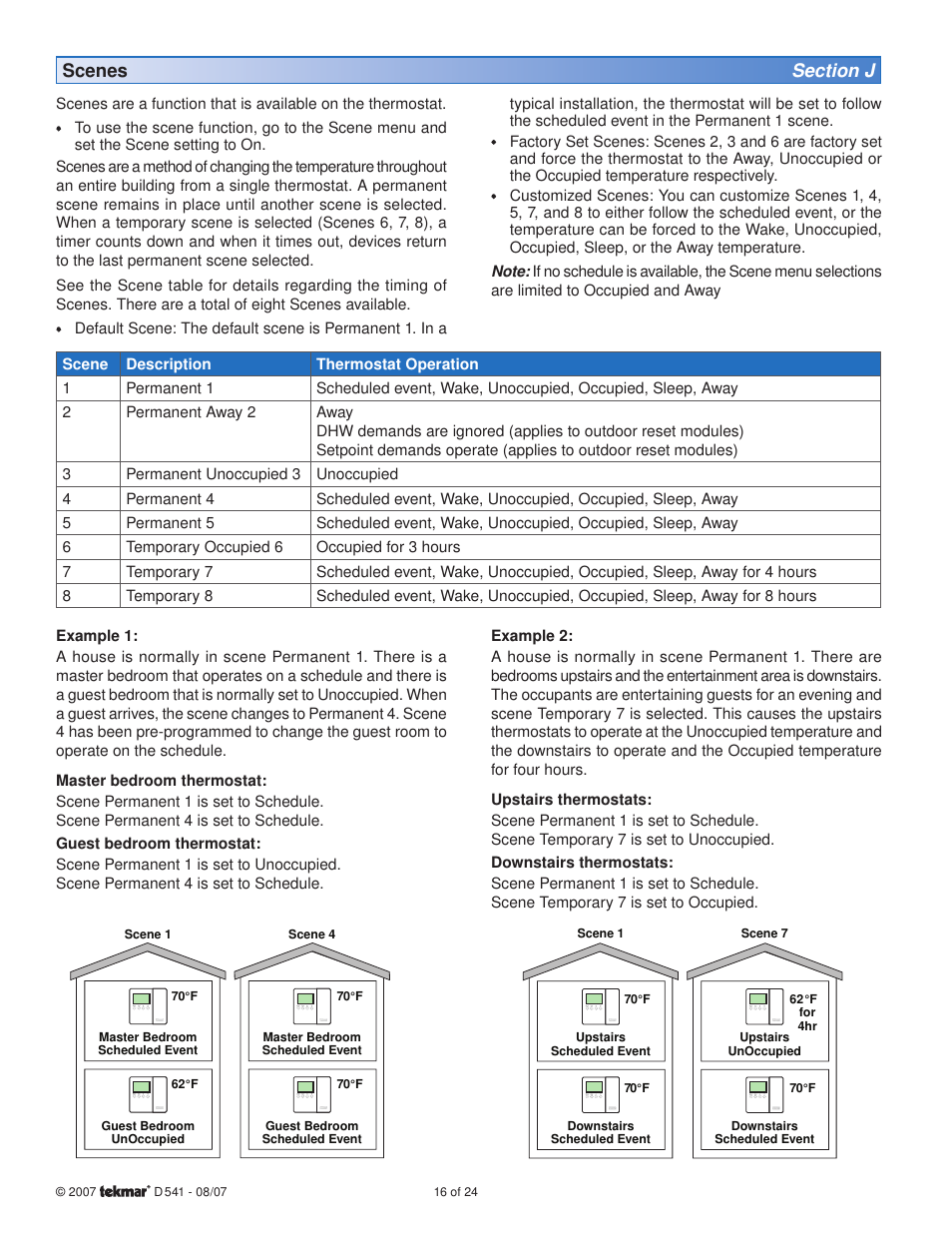 tekmar 541 Thermostat User Manual | Page 16 / 24