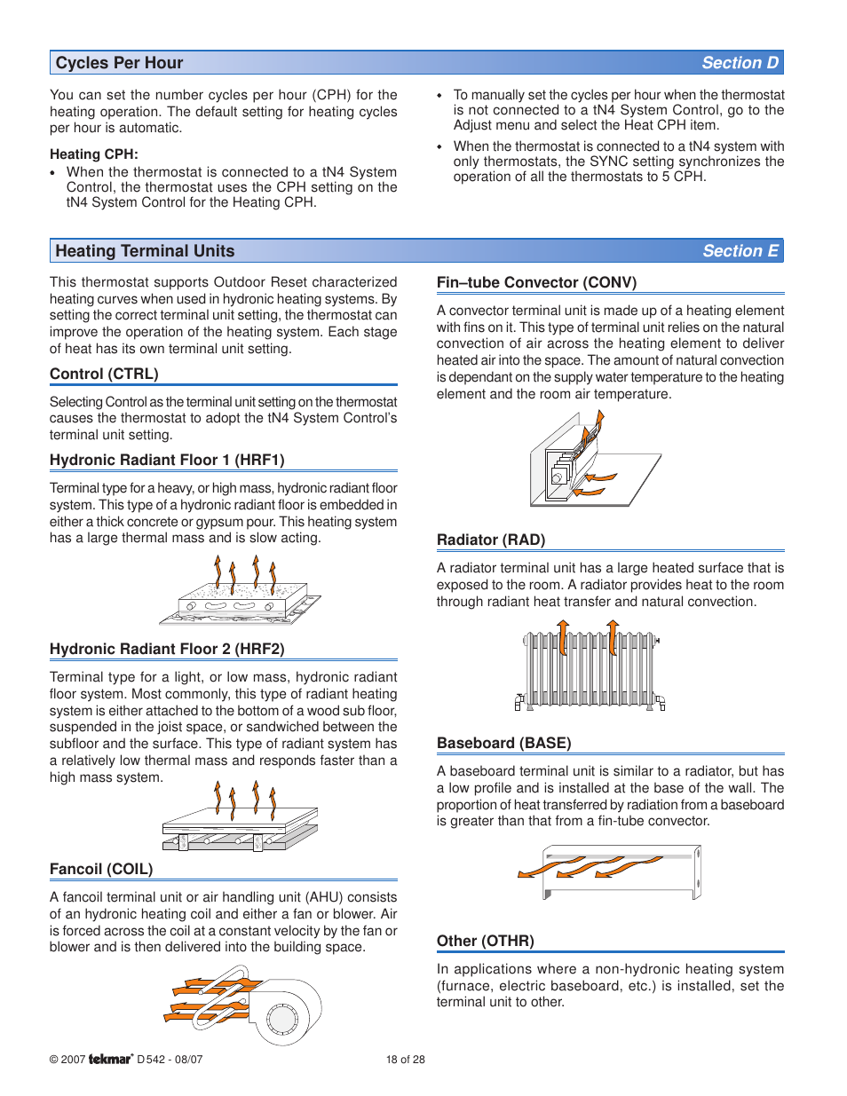 tekmar 542 Thermostat Installation User Manual | Page 18 / 28