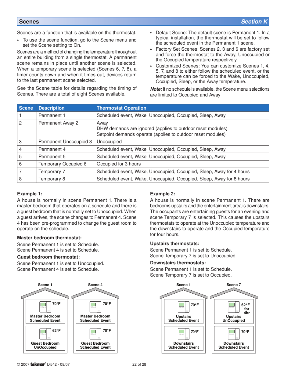 tekmar 542 Thermostat Installation User Manual | Page 22 / 28