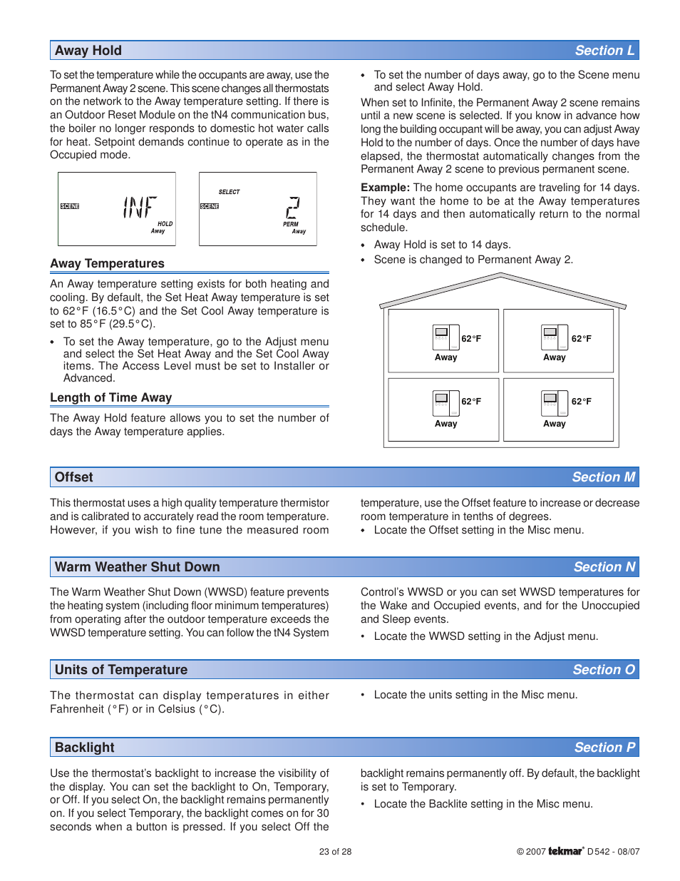 tekmar 542 Thermostat Installation User Manual | Page 23 / 28