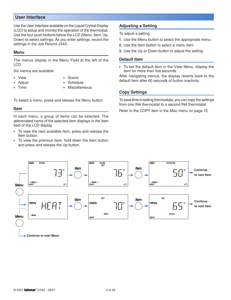 tekmar 542 Thermostat Installation User Manual | Page 4 / 28