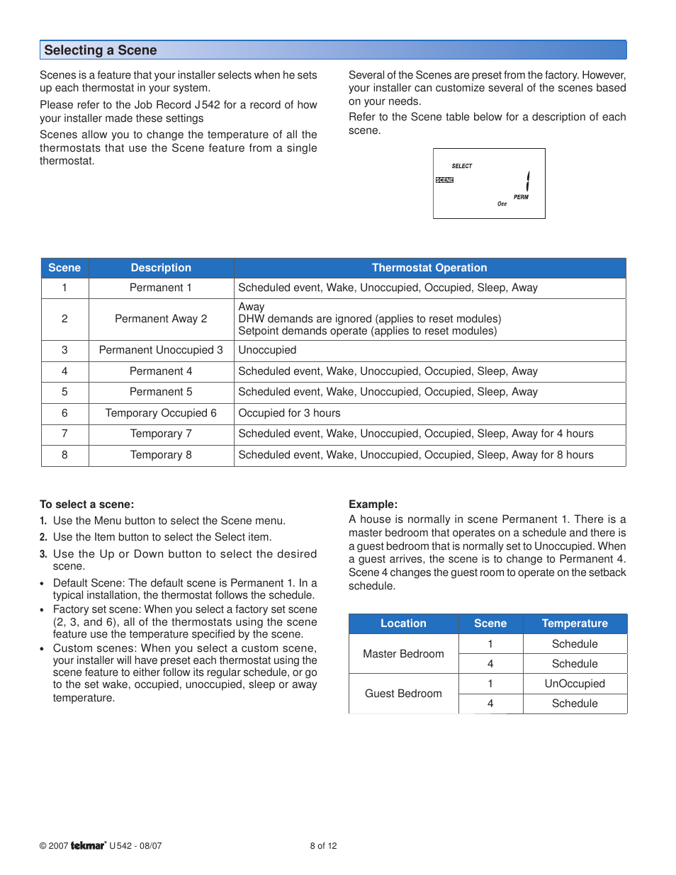 tekmar 542 Thermostat User Manuals User Manual | Page 8 / 12