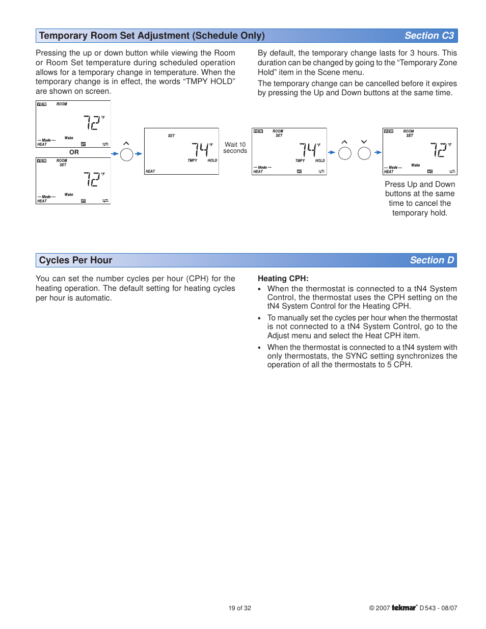 tekmar 543 Thermostat Installation User Manual | Page 19 / 32