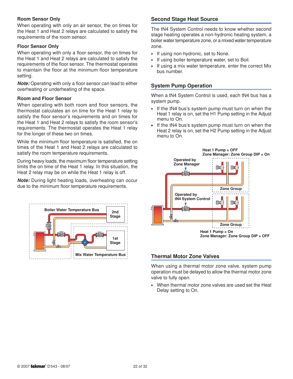 tekmar 543 Thermostat Installation User Manual | Page 22 / 32