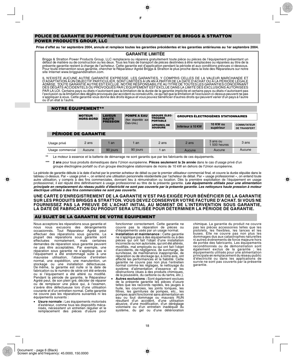 Briggs & Stratton AA0201-0101 User Manual | Page 20 / 24