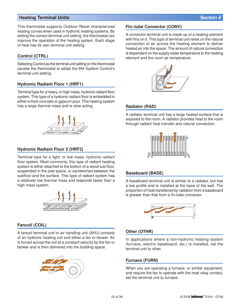 tekmar 544 Thermostat Installation User Manual | Page 23 / 36