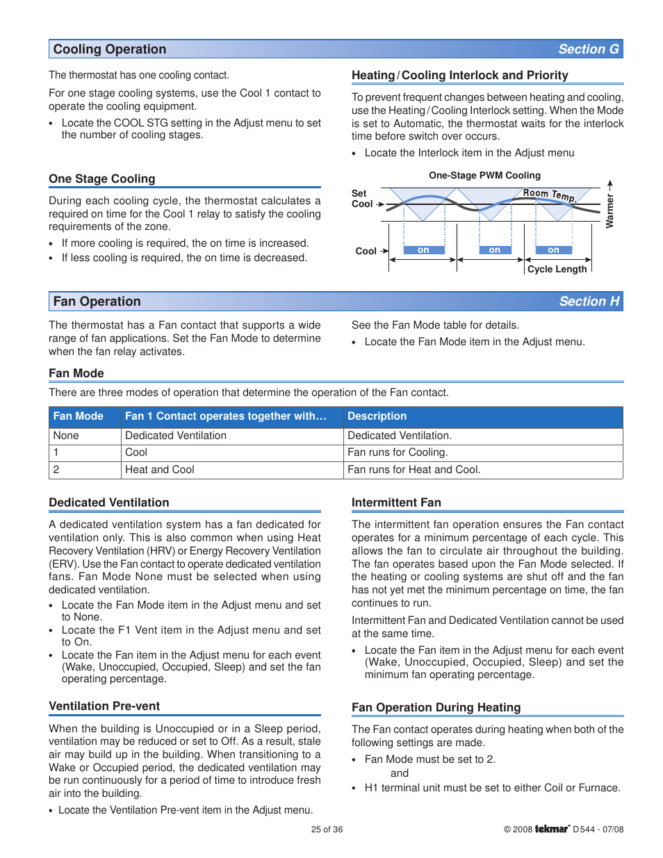 tekmar 544 Thermostat Installation User Manual | Page 25 / 36