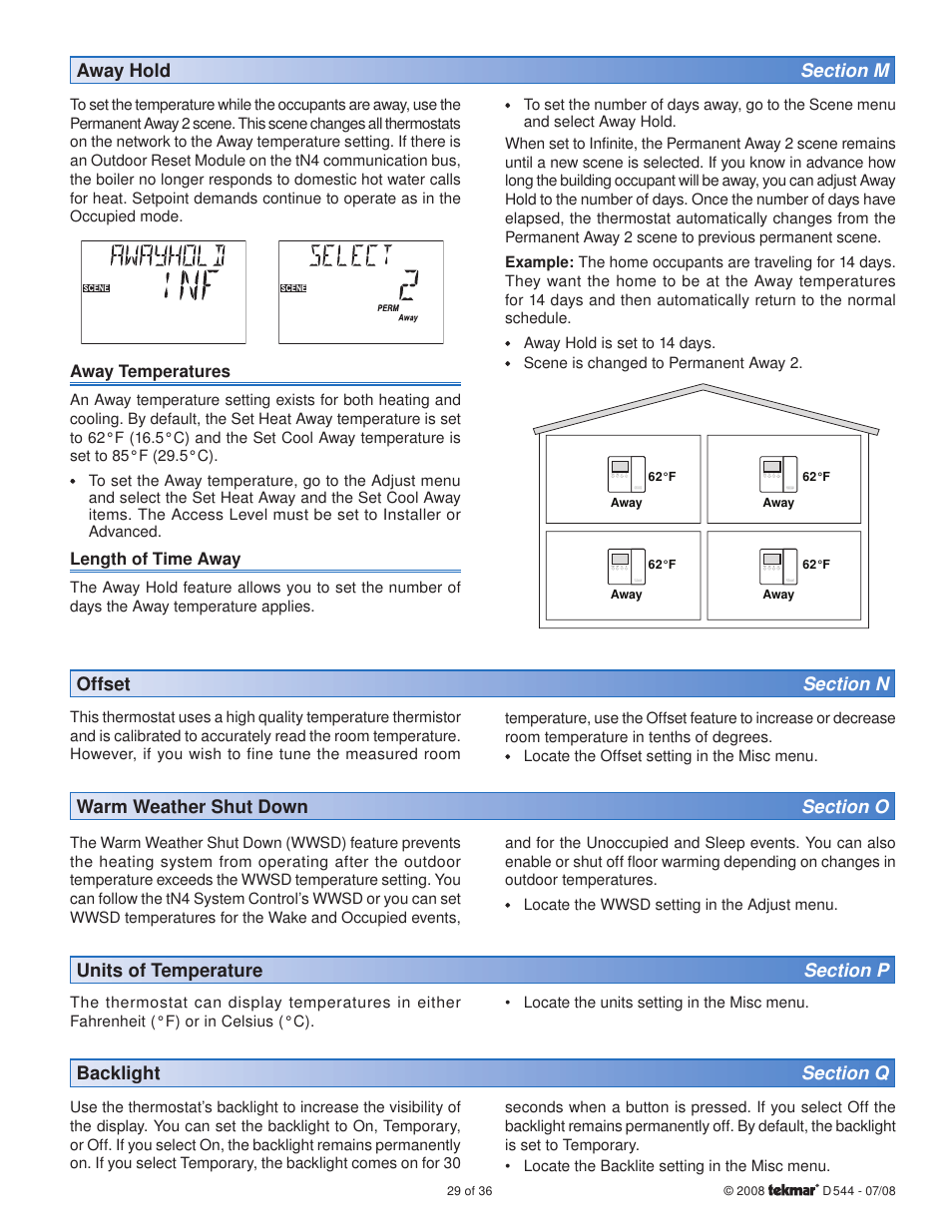 tekmar 544 Thermostat Installation User Manual | Page 29 / 36