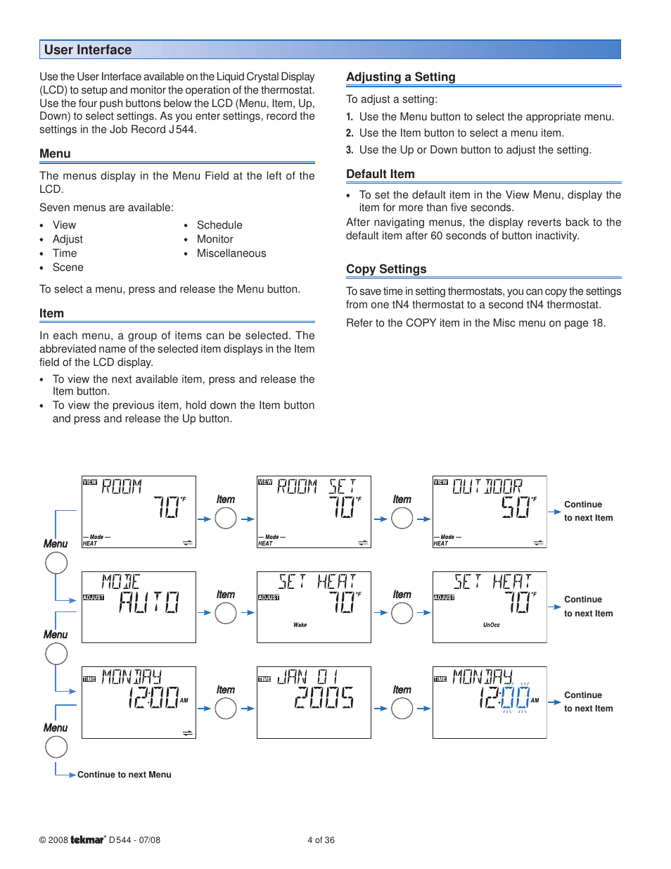 tekmar 544 Thermostat Installation User Manual | Page 4 / 36