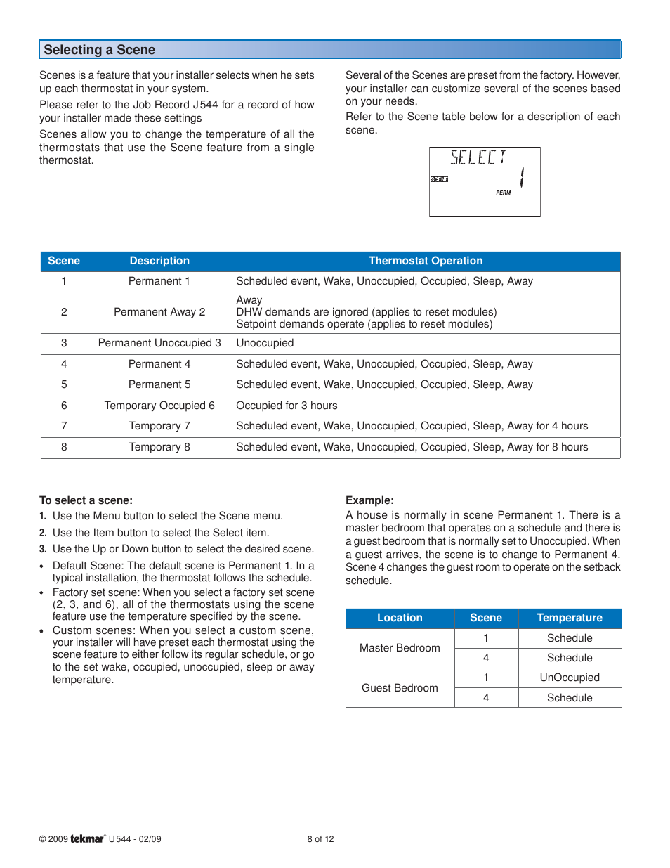 tekmar 544 Thermostat User Manuals User Manual | Page 8 / 12