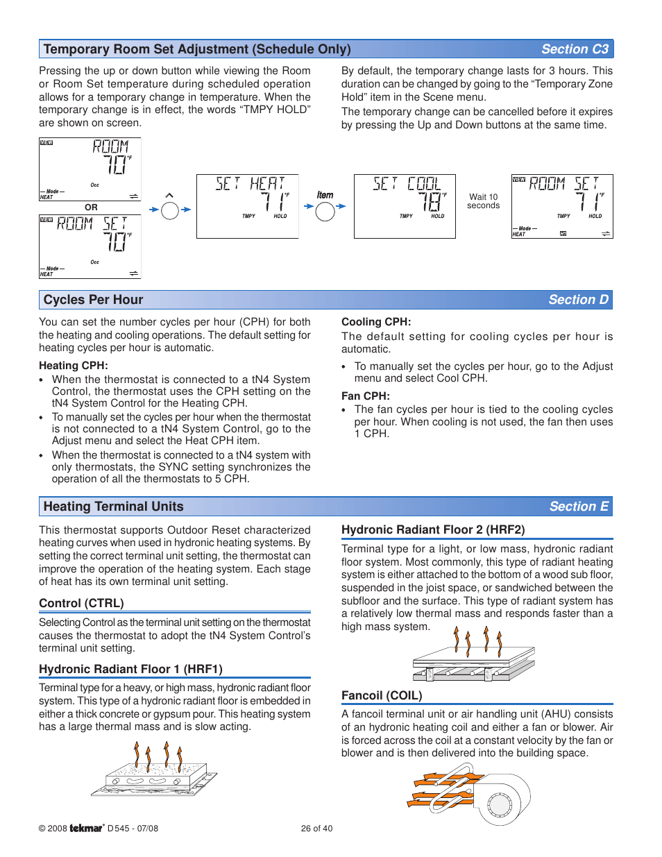 tekmar 545 Thermostat Installation User Manual | Page 26 / 40