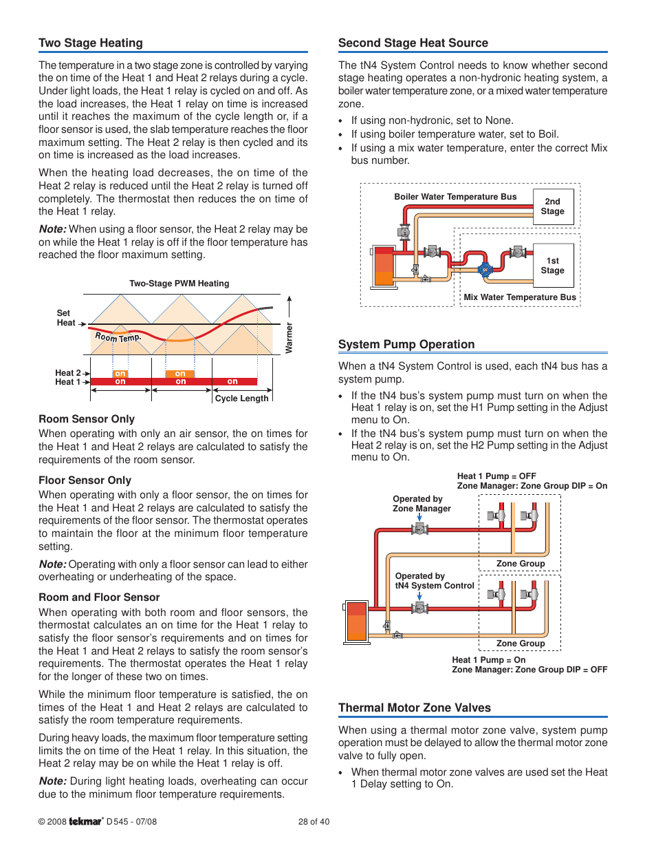 tekmar 545 Thermostat Installation User Manual | Page 28 / 40