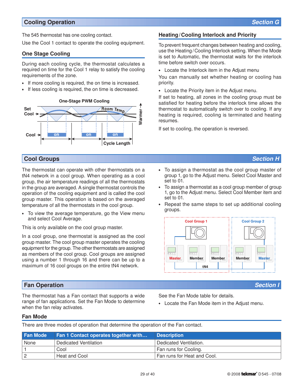 tekmar 545 Thermostat Installation User Manual | Page 29 / 40