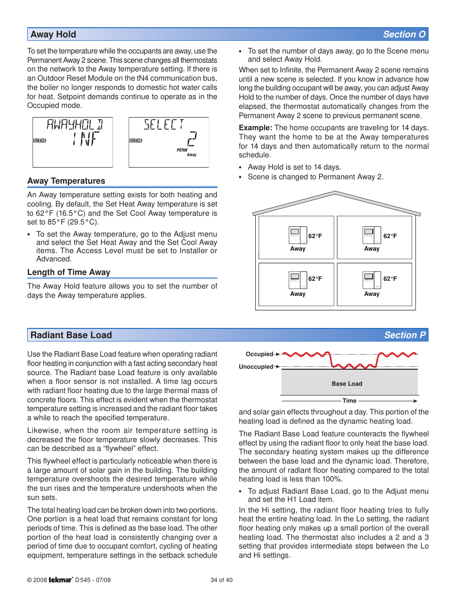 tekmar 545 Thermostat Installation User Manual | Page 34 / 40