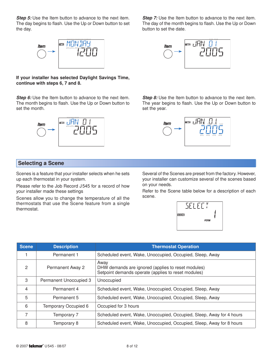 tekmar 545 Thermostat User Manuals User Manual | Page 8 / 12