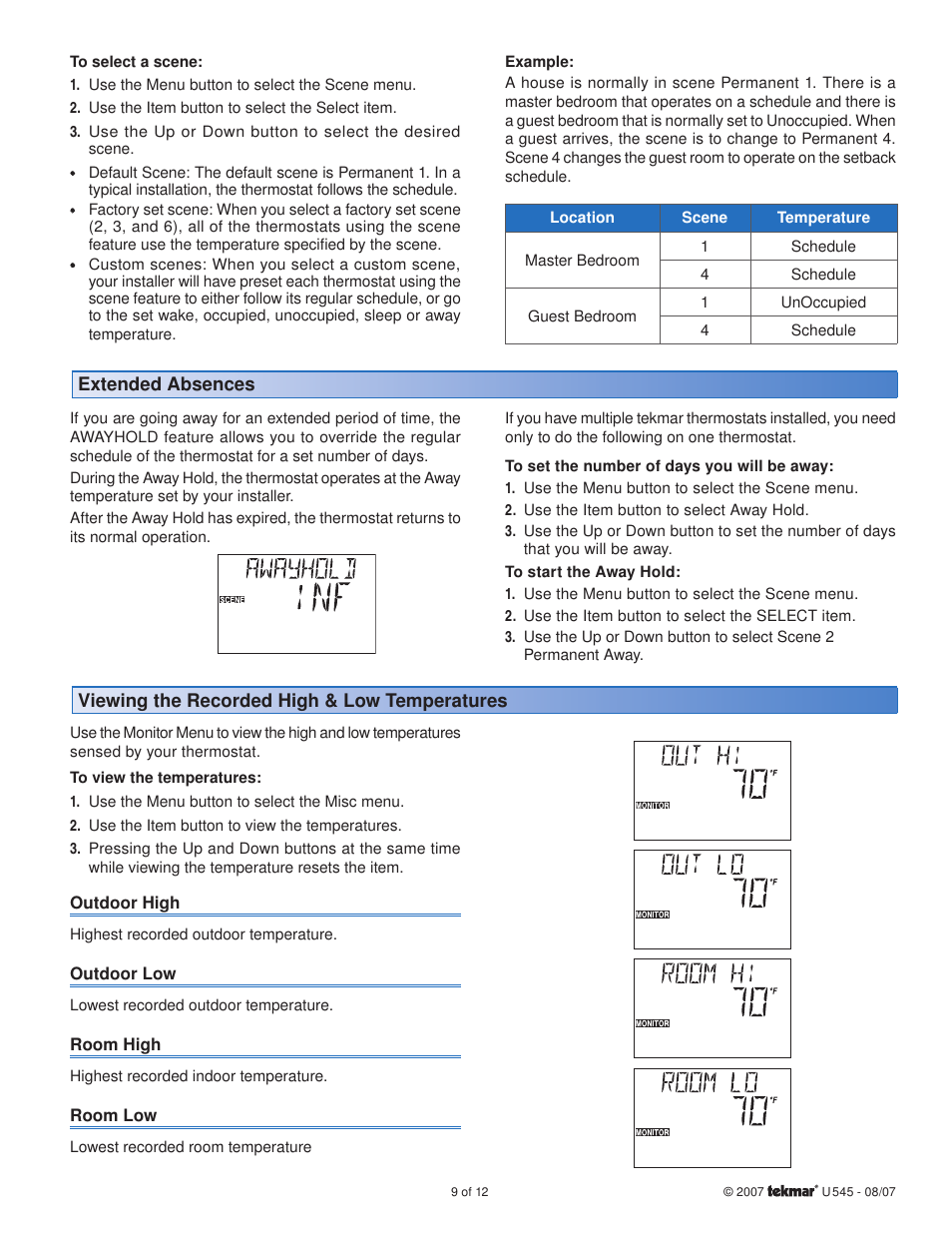 tekmar 545 Thermostat User Manuals User Manual | Page 9 / 12