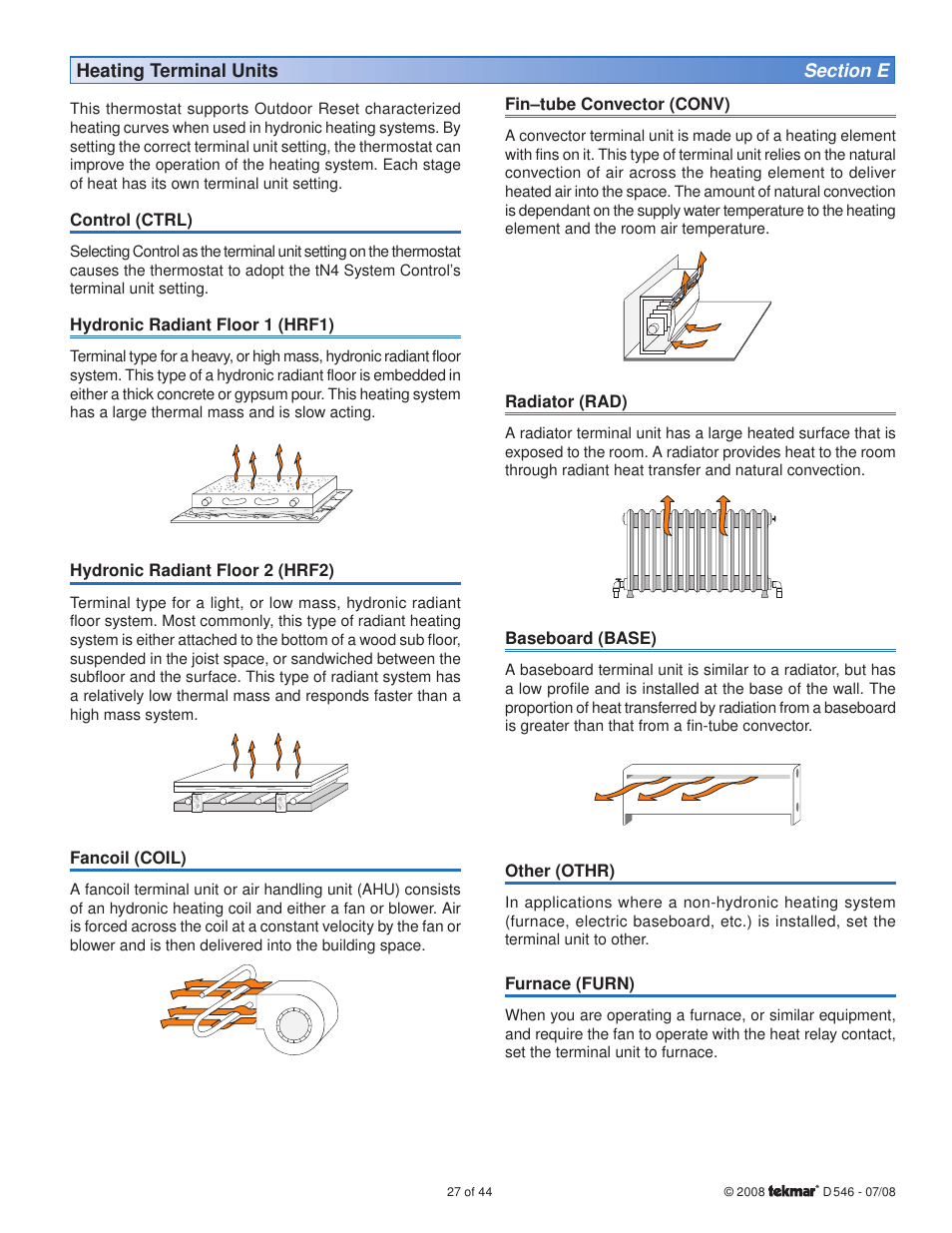 tekmar 546 Thermostat Installation User Manual | Page 27 / 44
