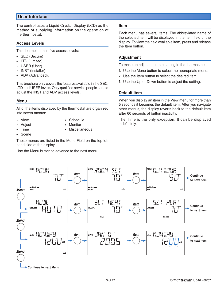 tekmar 546 Thermostat User Manuals User Manual | Page 3 / 12