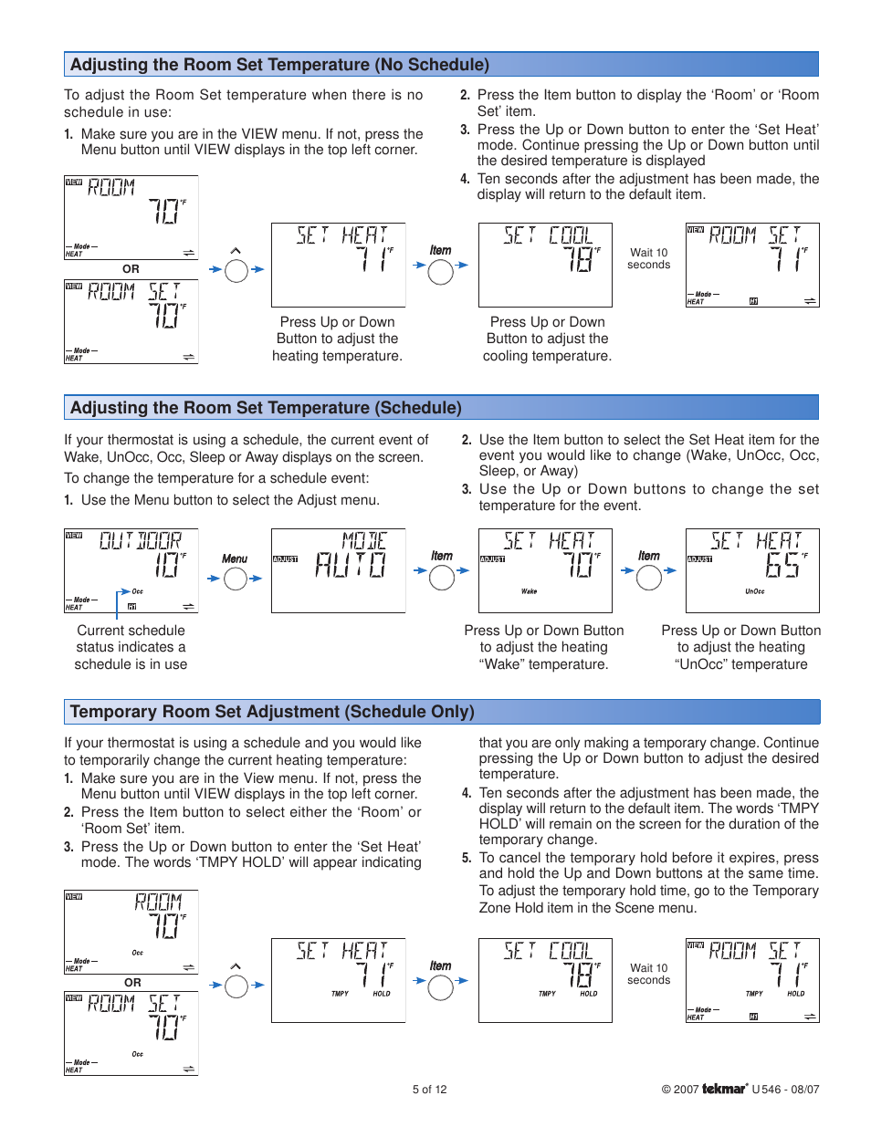 tekmar 546 Thermostat User Manuals User Manual | Page 5 / 12